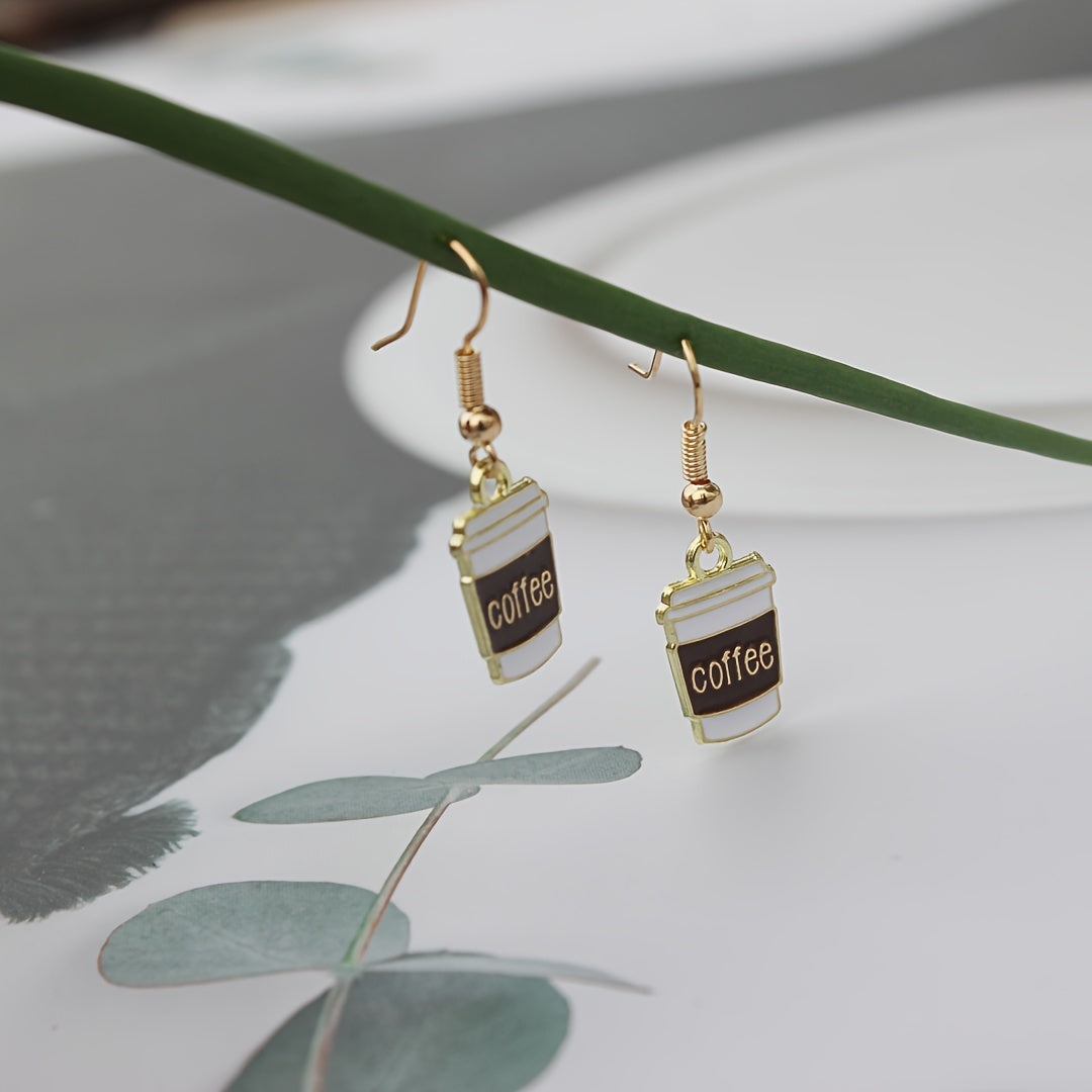Coffee Cup Earrings Retro Party Jewelry Gift For Women