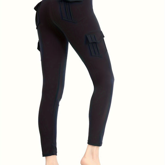 High Waist Yoga Pants With Pockets Stretch Workout Leggings For Women