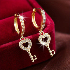 Tree Of Life Zircon Decor Hoop Earrings Minimalist Style Gift