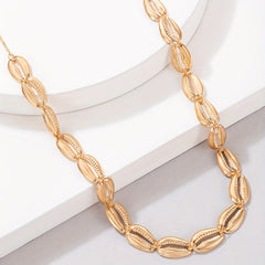 Golden Shell Inlaid Waist Chain Metal Women Boho Belly Chain