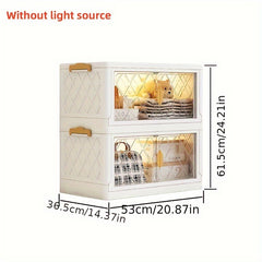 1pc Folding Storage Cabinet With Wheels Multifunctional Foldable Storage Box