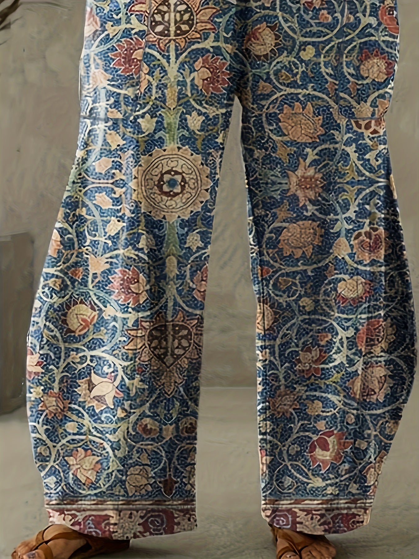 Geometric Print High Waist Wide Leg Loose Pants