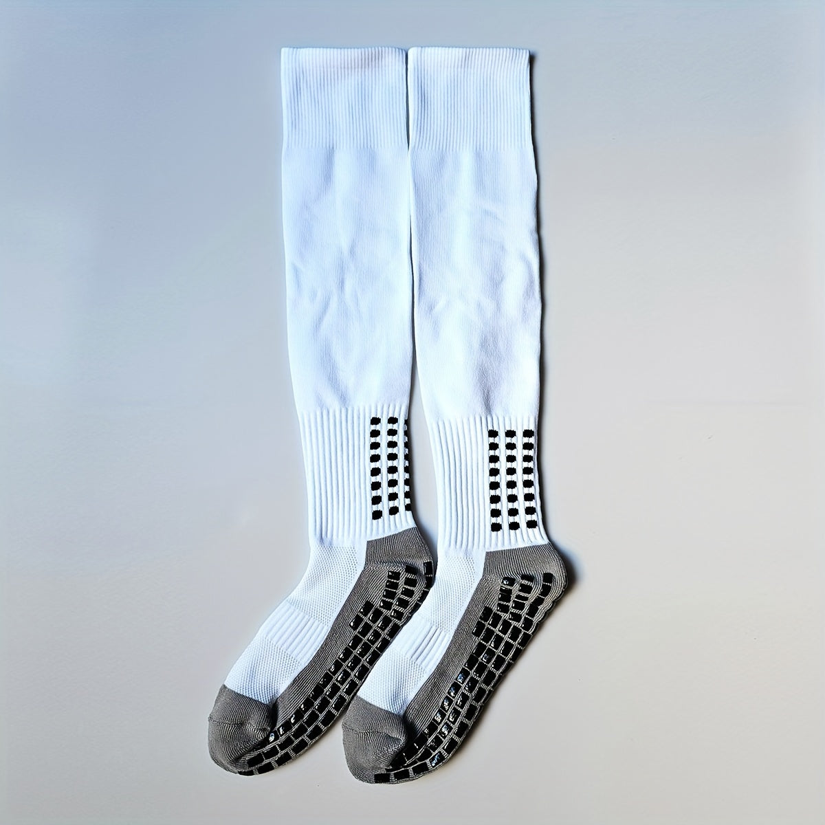 Men's Thick Padded Non-Slip Football Crew Socks with Gripper