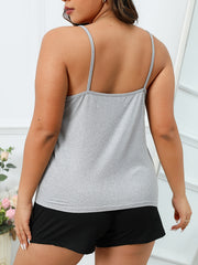  Lounge Set Women's Plus Cami Top & Shorts Pajama Set