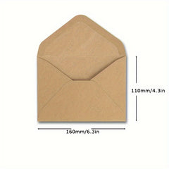 Brown Thank You Card Envelope A6 V-shaped Flip