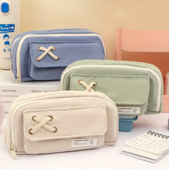 Large Capacity Pencil Bag Soft Cloth Student School Supplies Storage Bag