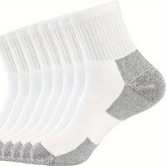 2 Pairs Men's Mid Crew Sport Socks Sweat Absorbing Cotton Blend