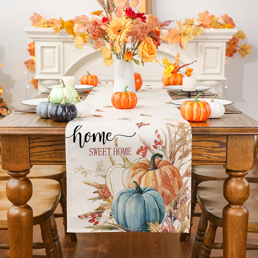 Fall Table Runner Thanksgiving Decor Sweet Pumpkin Watercolor Holiday Decor