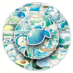 50pcs Cartoon Graffiti Stickers, Self Adhesive, Mixed Colors, Irregular Shapes