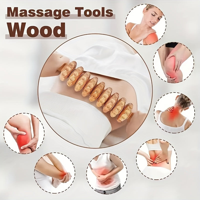 Sunhill 6 Piece Wood Massage Tool Set for Muscle Relief and Relaxation