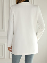  Solid Long Sleeve Open Front Blazer