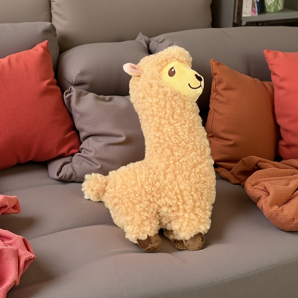 Brown Alpaca Wool Plush Dolls - Fluffy Home Decoration
