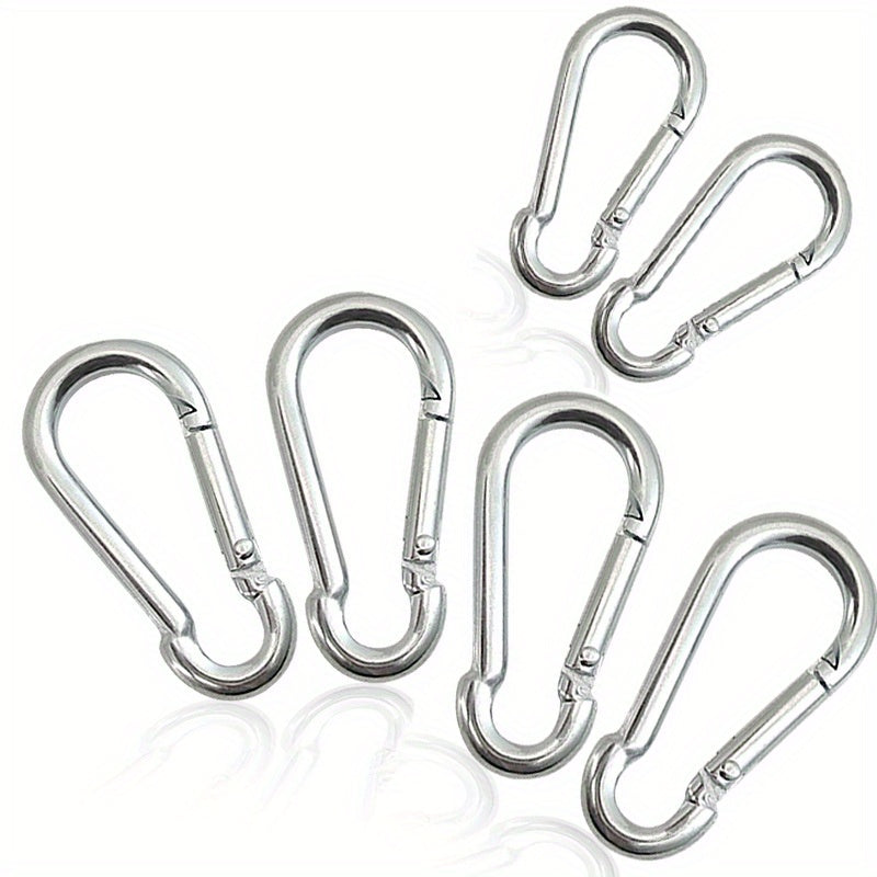 6pcs Spring Snap Hooks Galvanized Steel Keychain for Outdoor Adventures