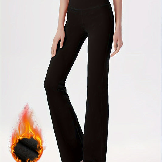 Warm Flared Yoga Pants High Stretch Sports Running Bell Bottom Pants