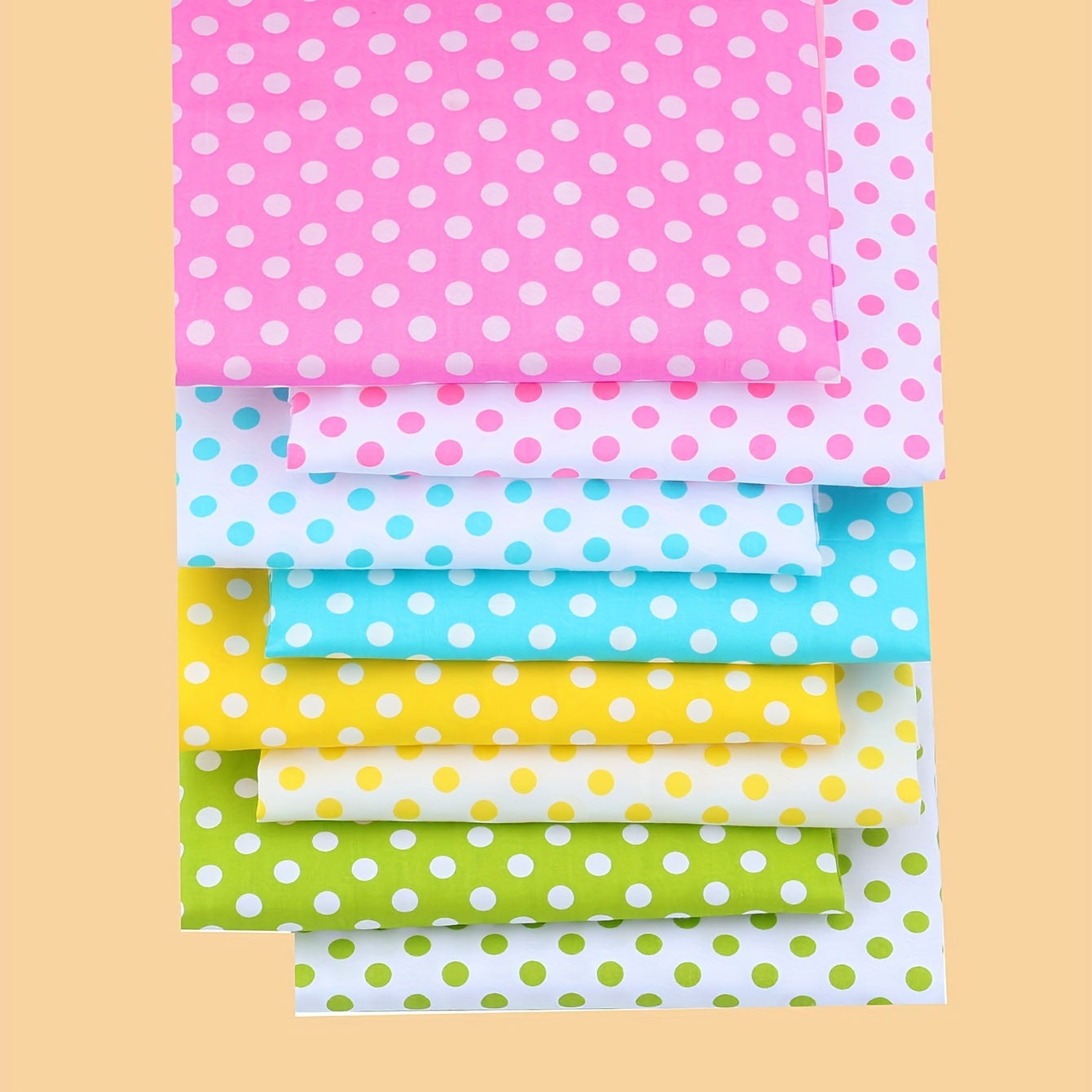 8pcs Polka Dot Sewing Quilting Fabric Pack DIY Patchwork DIY Fabric