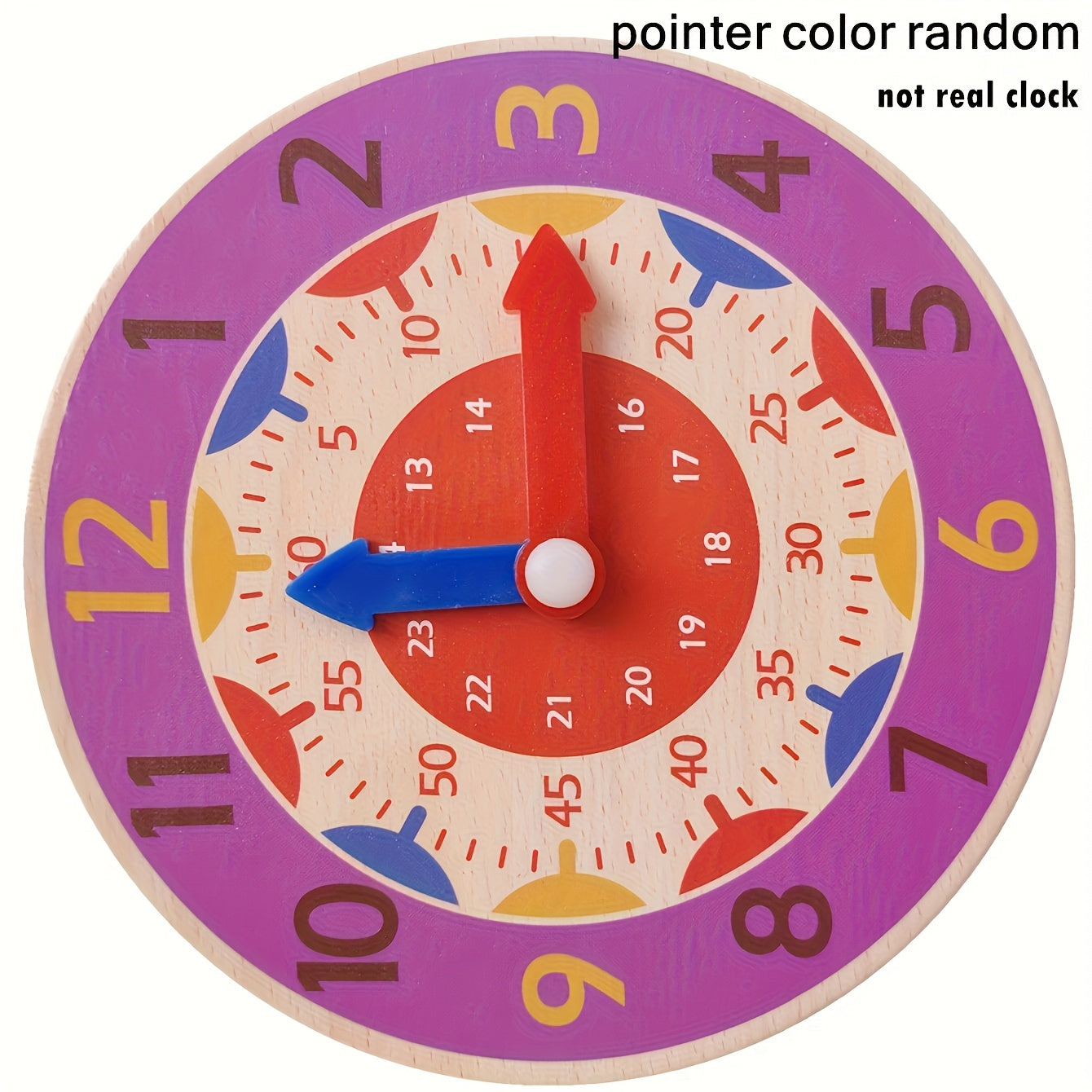 AHEAYUAN Wooden Educational Clock Toy for Kids - Colorful Learning Time Tool