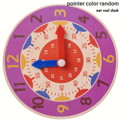 AHEAYUAN Wooden Educational Clock Toy for Kids - Colorful Learning Time Tool