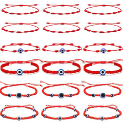 18 Pcs Red Devil Eye Protection Bracelet Adjustable Mexican Bracelet