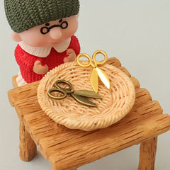 Antique Bronze & Golden Scissors Alloy Micro Scale Realistic Dollhouse Decor