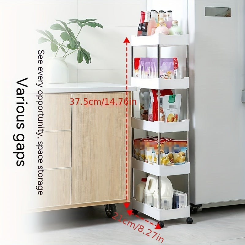 Mobile Storage Rack 5-Layer Home Organizer Without Wheels
