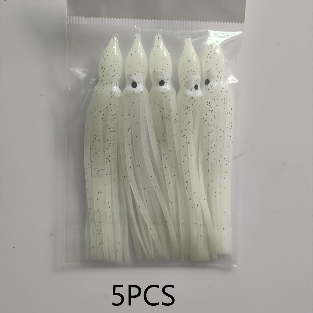 5pcs 3g Luminous Squid Fishing Lure Soft Bait Boat Fishing
