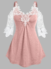 Casual Lace Off Shoulder Tank Top