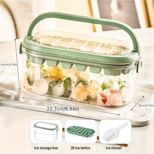 Round Ice Cube Trays with Lid & Bin BPA Easy Release Ice Cube Maker