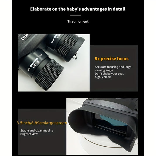 HD IR Night Vision Binoculars 8X Digital Zoom Low Light Night Vision