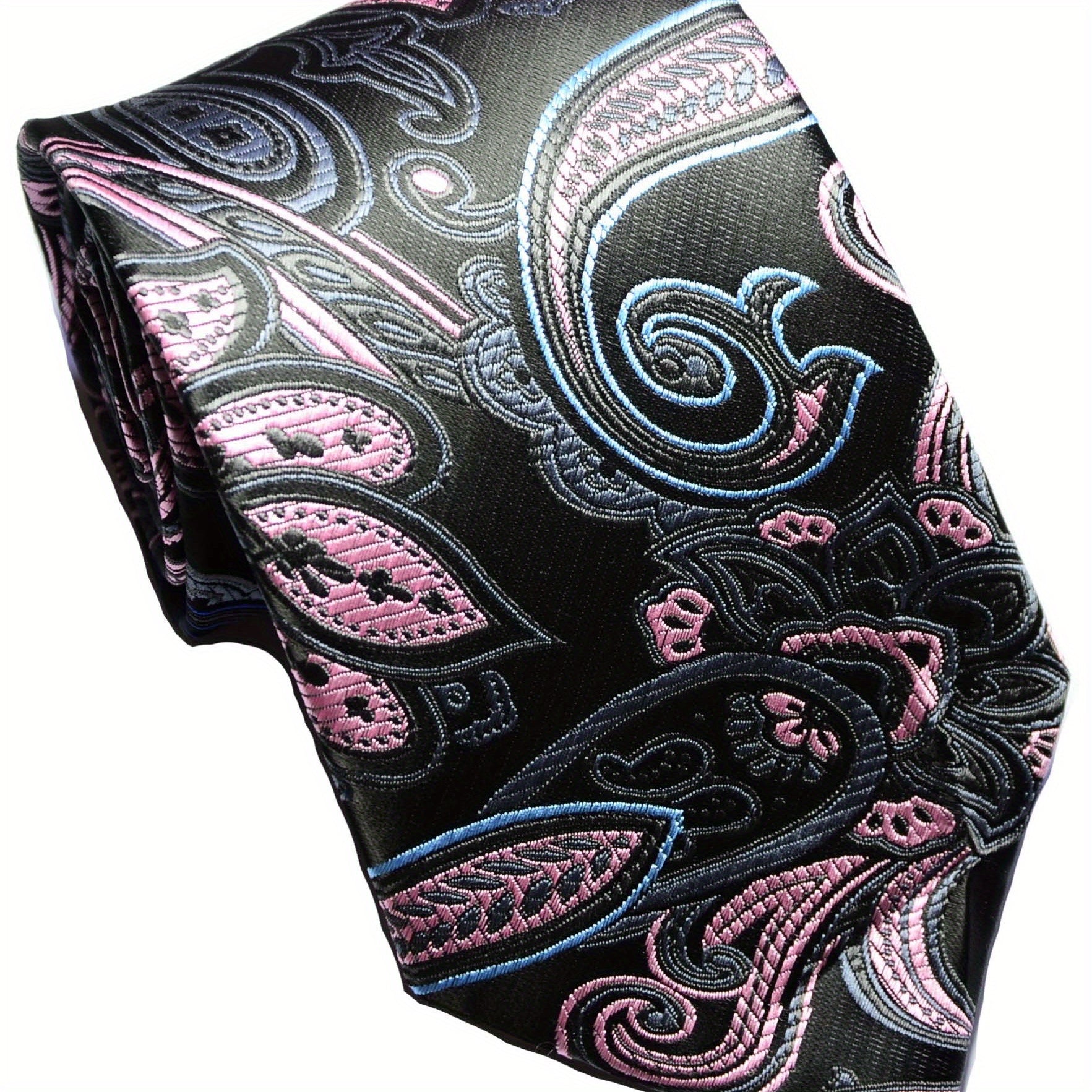 Men's Striped Floral Jacquard Necktie Business Wedding Party Gift