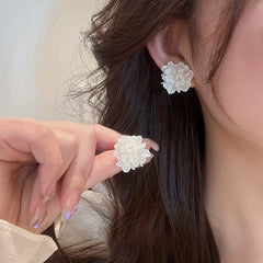 Camellia Stud Earrings Resin Jewelry Wedding Accessories