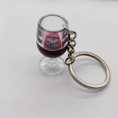 Resin Red Wine Cup Keychain Novelty Charm Pendant