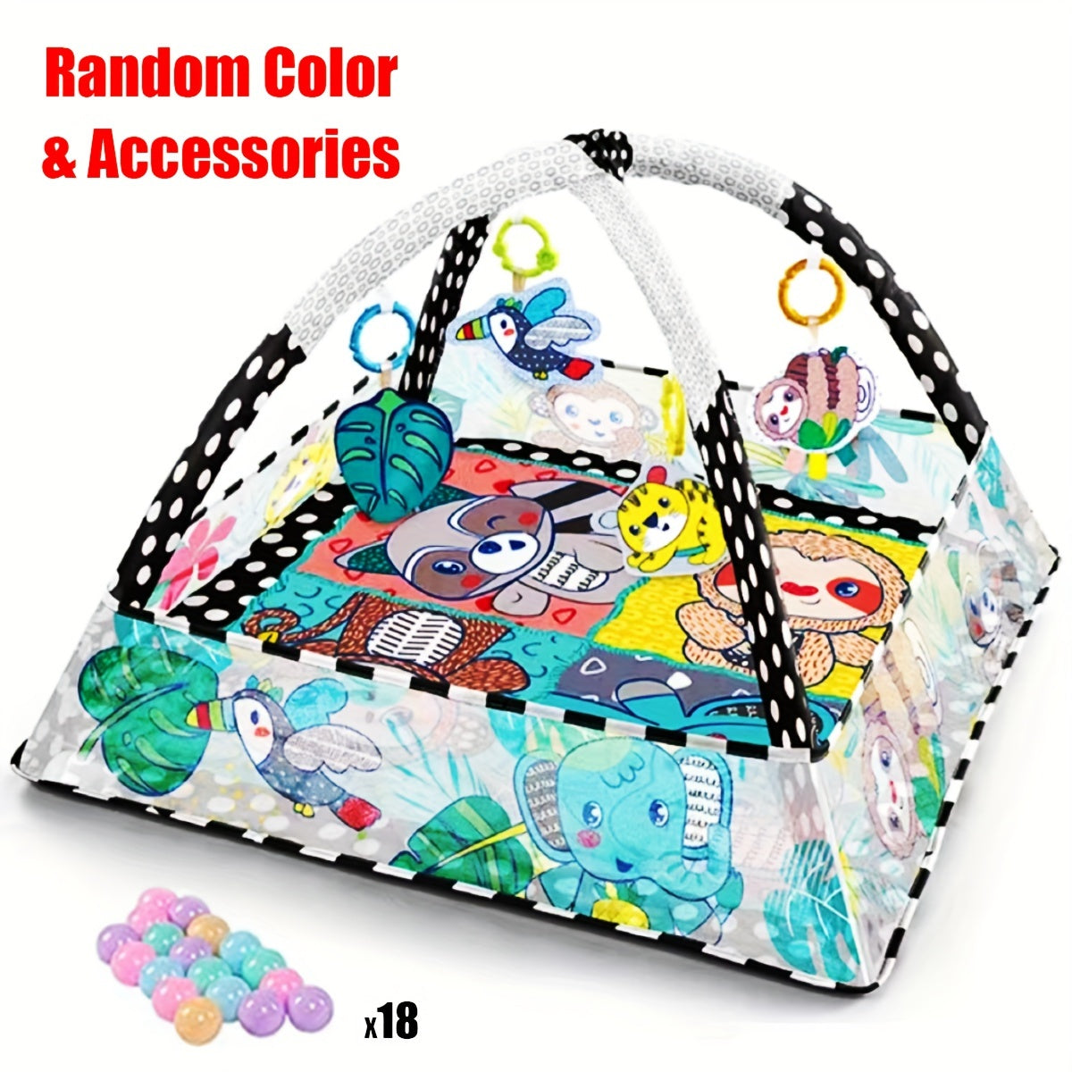 Tummy Time Activity Mat for Kids Play Gym Mat Sensory Development