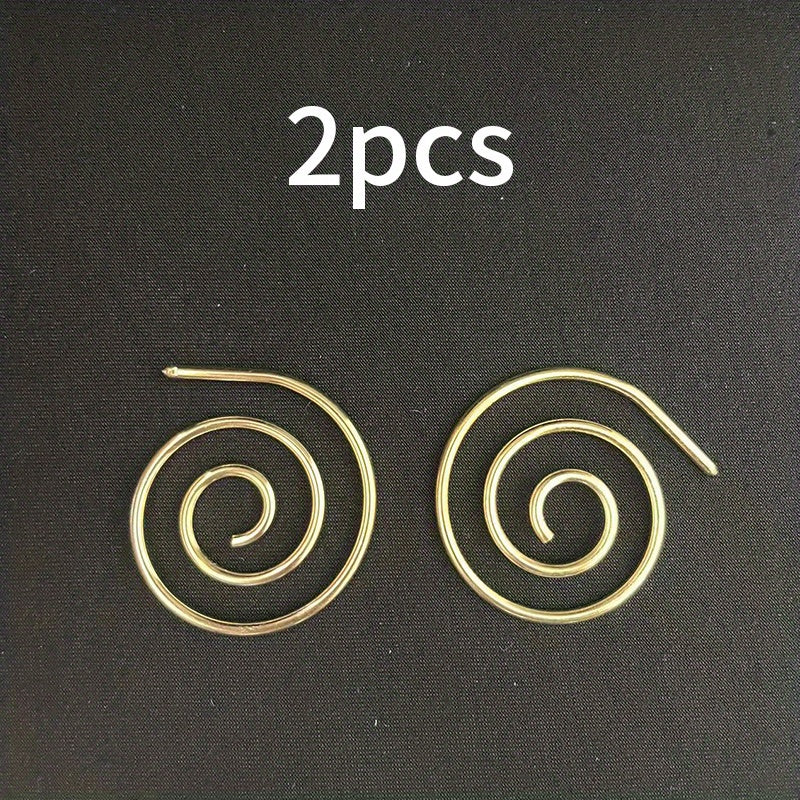 2pcs Spiral Cable Knitting Needle Circular Yarn Sewing Bent Tapestry Needles