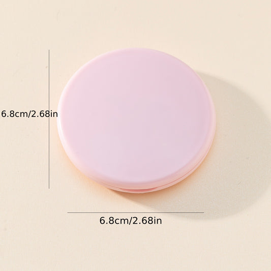 Pink Round Folding Compact Mirror Double Side Style Cosmetic Touch up Mirror