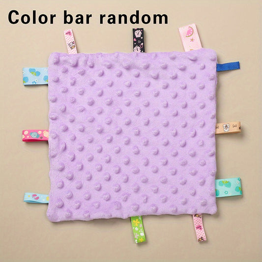 Baby Tag Security Blanket Soothing Plush Blanket Soft Sensory Toys purple