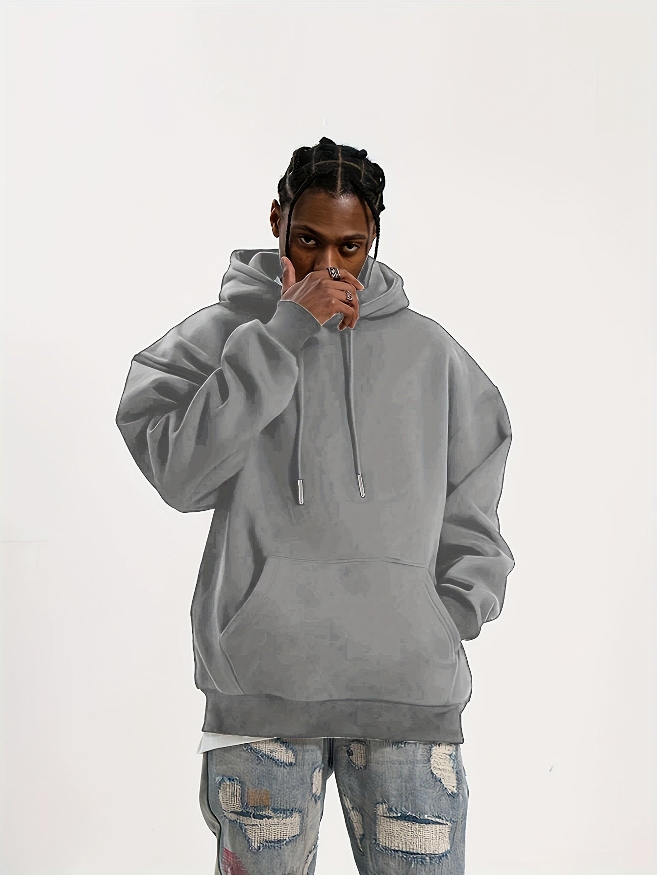 Men's Warm Fleece Hoodie with Kangaroo Pocket