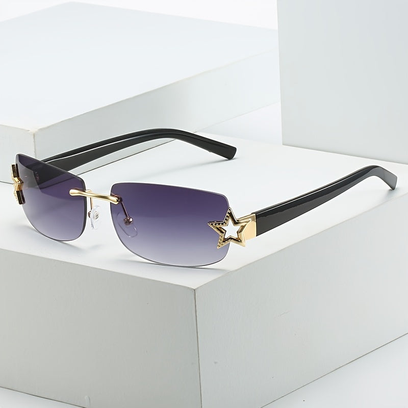 Punk Rimless Star Sunglasses Y2K Sun Glasses Women UV400