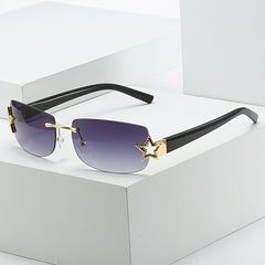 Punk Rimless Star Sunglasses Y2K Sun Glasses Women UV400