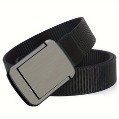 Dark Grey Square Alloy Belt for Business and Leisure