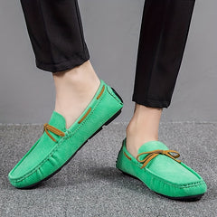 Men's Green Loafers Casual Breathable Slip On Shoes