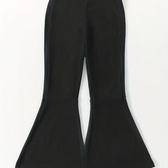 Girls Casual Bell Bottom Pants Stretch High Waist Flared Pants
