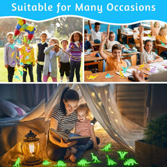 12pcs Glow in the Dark Mini Dinosaur Figures Set