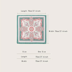 Paisley Print Bandana Satin Square Scarf Neckerchief Head Wrap for Women