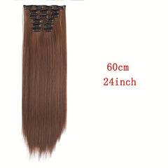 Straight Hair Extensions Invisible Heat Resistant Hairpieces for Women