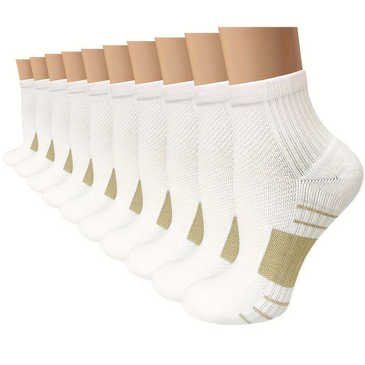 Men's Mid Crew Sport Socks - Sweat Absorbing Nylon Blend - Comfy & Breathable