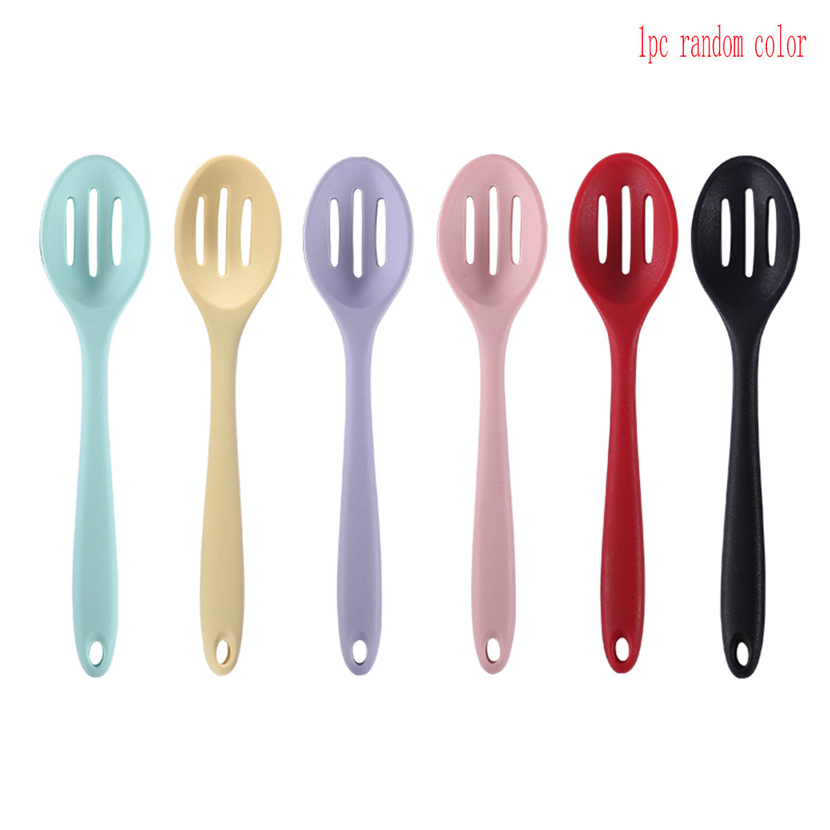 1pc Small Slotted Serving Spoon Silicone Olive Spoon Colander