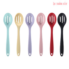 1pc Small Slotted Serving Spoon Silicone Olive Spoon Colander