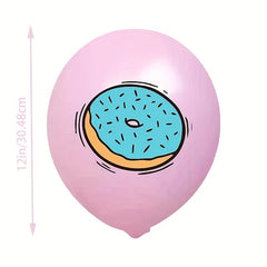 16pcs Donut Theme Latex Balloons Kids Birthday Party Decoration Set
