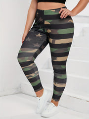 Camo Star & Stripe Print Leggings