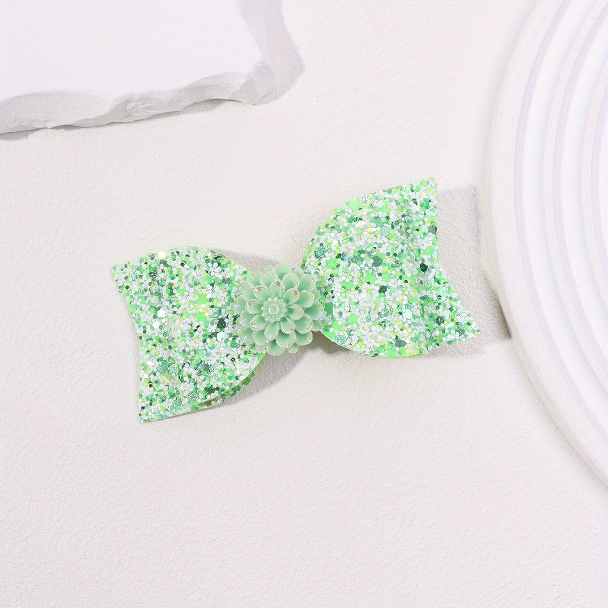Green Hair Clip Double Layered Side Hair Bang Braids Women Girls Sweet Clip